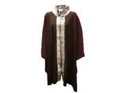 Brown Cloche Fur Trim Shawl Cloak