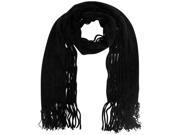 Black Versatile Long Soft Knit Scarf