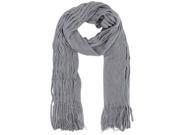 Gray Versatile Long Soft Knit Scarf