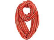 Red Taupe Striped Circle Scarf