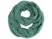 Mint Green Textured Knit Circle Loop Scarf