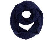 Navy Blue Mohair Heavy Knit Infinity Scarf