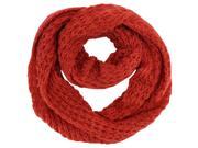 Orange Mohair Heavy Knit Infinity Scarf