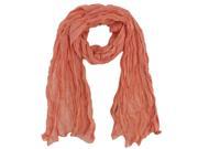 Peach Crinkled Texture Spring Scarf