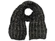 Black Knit Long Scarf With Sequin Accents