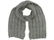 Gray Knit Long Scarf With Sequin Accents