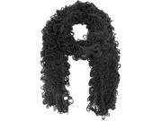 Gray Shaggy Knit Long Winter Scarf