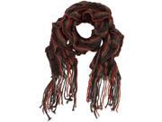 Brown Tan Spiral Ruffle Knit Scarf