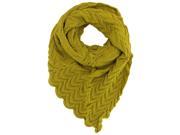 Mustard Chevron Knit Triangle Scarf