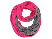 Hot Pink Two Tone Jersey Knit Infinity Scarf