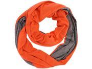 Neon Orange Two Tone Jersey Knit Infinity Scarf