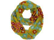 Yellow Geometric Pattern Ring Scarf