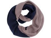 Navy Lavender Two Tone Ribbed Knit Infinity Scarf