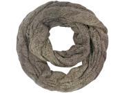Taupe Two Tone Thick Cable Knit Ombre Gradient Infinity Scarf