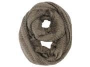 Taupe Eyelash Knit Soft Fuzzy Circle Infinity Scarf