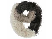 Brown Tricolor Plush Faux Fur Circle Infinity Scarf