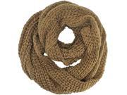 Taupe Simple Thick Knit Winter Circle Infinity Scarf
