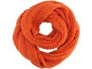 Orange Simple Thick Knit Winter Circle Infinity Scarf
