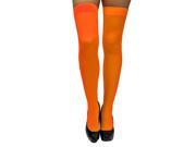 Neon Orange Semi Opaque Thigh High Stockings