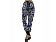Blue Colorful Paisley Jogger Pants With Side Stripe