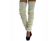 Extra Long Off White Thick Slouchy Knit Dance Leg Warmers