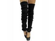 Extra Long Black Thick Slouchy Knit Dance Leg Warmers