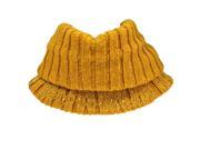 Mustard Ribbed Knit Neck Warmer With Rhinestones