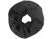 Black Chunky Cable Knit Infinity Scarf