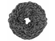 Gray Rope Yarn Link Knit Infinity Circle Scarf