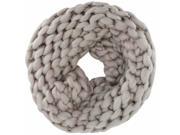 Beige Rope Yarn Link Knit Infinity Circle Scarf