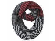 Red Multi Stripe Eyelash Soft Knit Circle Infinity Scarf