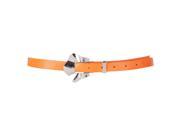 Orange Thin Casual Belt With Scalloped Buckle