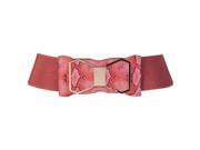 Red Snake Print Wide Cinch Belt With Bow