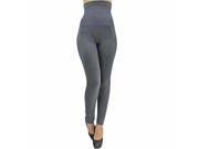Gray High Waist Compression Leggings With Terry Lining