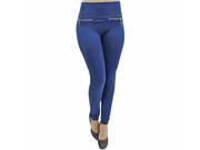 Navy Blue Fleece Lined Footless Legging Tights With Gold Zippers