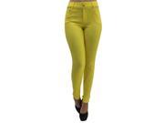 Yellow Jean Style Jegging Pants With Pockets