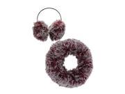 Burgundy Plush Faux Fur Circle Scarf Earmuff Set