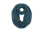 Teal Blue Multicolor Soft Knit Infinity Scarf