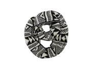 Black White Nordic Print Infinity Knit Scarf