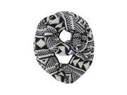 Navy Blue White Nordic Print Infinity Knit Scarf