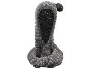 Gray Chunky Knit Infinity Hood Scarf With Pom Pom