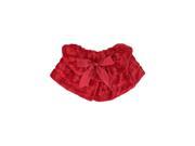 Red Plush Faux Fur Sequin Caplet With Satin Bow