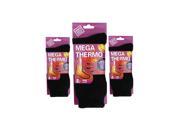 Ladies Black Mega Thermal Insulated 3 Pack Socks