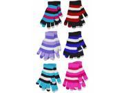 Multicolor Stripe Assorted Ladies 6 Pack Texting Gloves