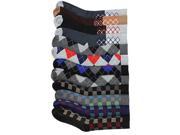 Men s Assorted Checker Plaid Colorful 12 Pack Dress Socks