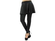 Black Stretch Flared Skirt Leggings