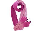 Fuchsia Knit Ombre Scarf Glove Set