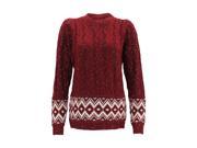 Burgundy Marled Cable Knit Long Sleeve Sweater