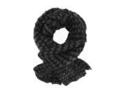 Black Two Tone Eyelash Knit Oblong Soft Scarf