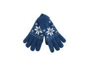 Blue White Thermal Insulated Women s Snowflake Knit Gloves